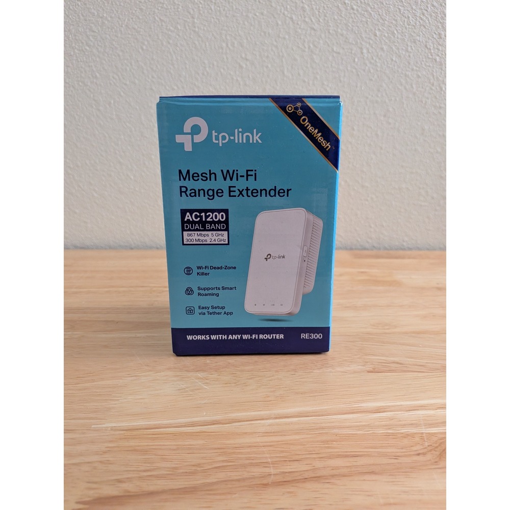 TP-Link AC1200 Mesh Wi-Fi Range Extender RE300 Dual Band OneMesh White